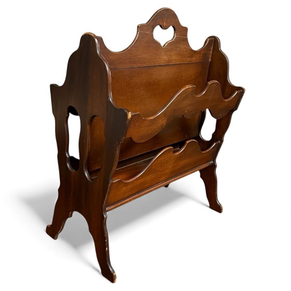 Vintage Mid Century Wooden Magazine Rack